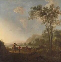 Paysage avec bergers et bétail