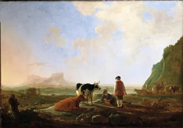 Bergers avec des vaches