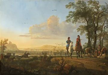 Cavaliers et bergers avec du bétail