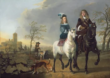 Femme et homme à cheval