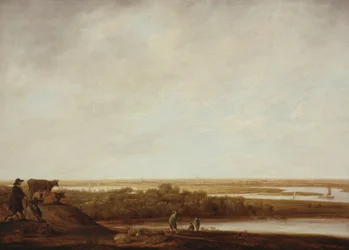 Paysage panoramique avec bergers