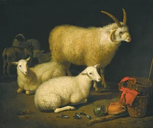 Des moutons dans une étable