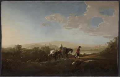 Voyageurs dans la campagne vallonnée