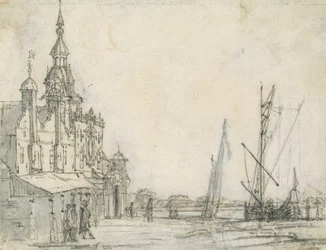 Vue du Groothoofdspoort depuis le nord-est, Dordrecht, 1618