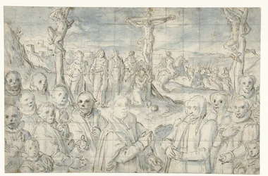 Crucifixion avec un fondateur et sa famille