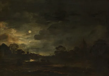 Paysage au clair de lune