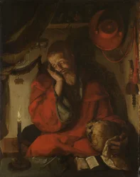 Saint Jérôme dans son étude à la chandelle