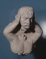 Démon détachant sa tête, style gréco-bouddhiste, de Hadda, 1er-4ème siècle