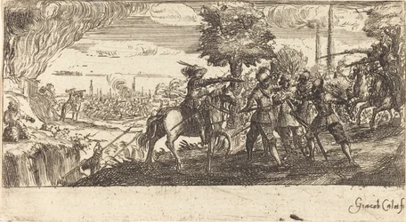 Paysage avec scène de bataille