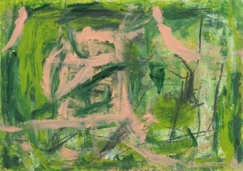 Coups de pinceau verts dynamiques