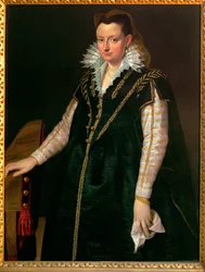 Eléonore de Tolède, épouse de Cosimo I Medici (peinture sur bois de peuplier)