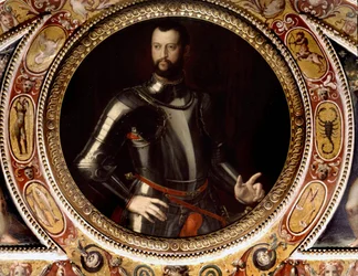 Portrait de Jean de Medicis dit Jean des Bandes Noires (Giovanni dalle Bande Nere) (1498-1526) par Bronzino (1503-1572) - Peinture conservée au Palazzo Vecchio, Florence