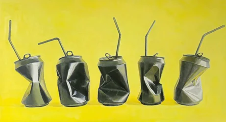 Canettes noires, 2020 (huile sur toile)