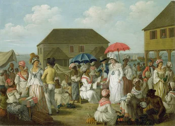 Marché de lin, Dominique, vers 1780