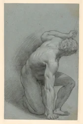 Figure agenouillée (recto) ; figure allongée (verso)