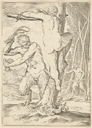 Satyre fouettant une nymphe, vers 1590-95