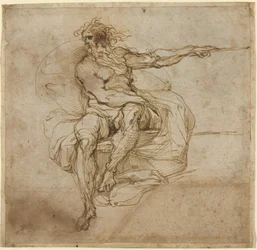 Nu masculin assis (recto)