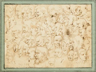Feuille de têtes de caricatures