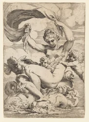 Vénus (ou Galatée) et Cupidons soutenus par des dauphins