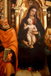 Madone et enfant avec saints. XVIe siècle