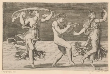 Satyre et ménades dansant