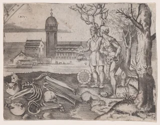 Deux hommes au cimetière, vers 1514-36