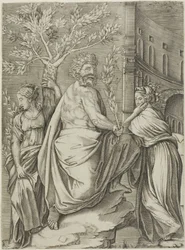 Homme Sous un Arbre de Laurier