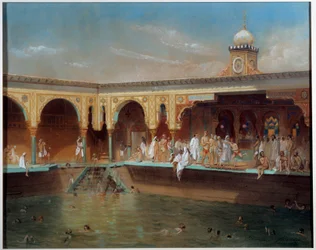 Les bains Deligny à Paris en 1842