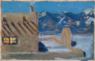 Maison de Taos au clair de lune