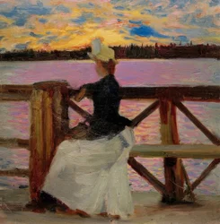 Marie Gallén sur le pont de Kuhmoniemi