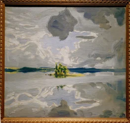 Nuages sur un lac