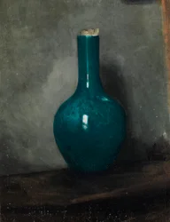Vase bleu sur fond gris, c.1885