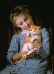 Fillette avec chat