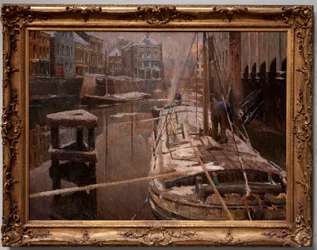 Barges dans la neige