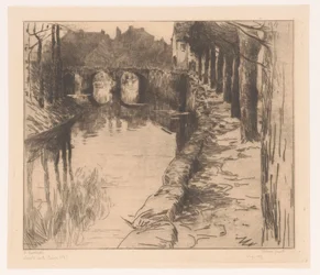 Vieux pont sur un canal à Dixmude