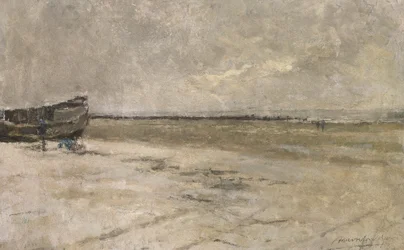 Plage, temps gris, scène de plage à De Panne