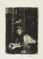 Femme avec un vase