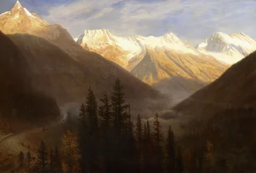 Lever de soleil depuis Glacier Station, vers 1890