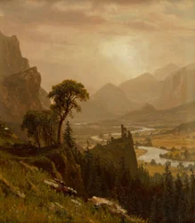 Coucher de soleil sur la montagne