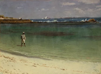 Scène de la côte des Antilles, vers 1880-93 (huile sur papier montée sur panneau de fibres)