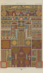 Moyen Âge, planche 40 de Ornement Polychromatique : Cent Planches en Or, Argent et Couleurs, 1873