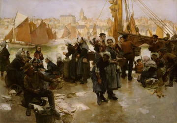 Le départ de la flotte de pêche, Boulogne, 1891