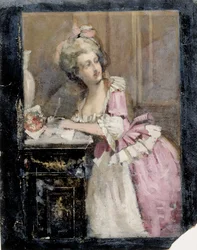 Femme écrivant, Étude n° 2 pour la « Dame rococo »