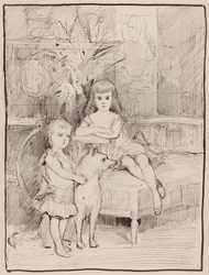 Étude de portrait pour Michel et Xénia, enfants du tsar Alexandre III