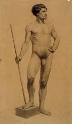 Homme nu debout, étude académique