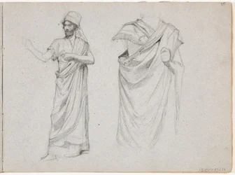 Deux figures masculines vêtues de toges