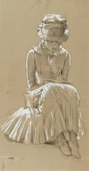 Jeune fille assise, étude pour « Sous les bouleaux »