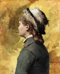 Jeune femme en gris