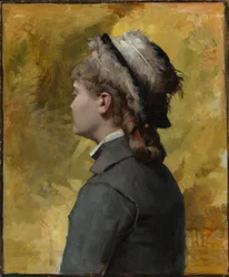 Jeune femme en gris