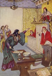 Shakespeare : Le Marchand de Venise (lithographie en couleur)